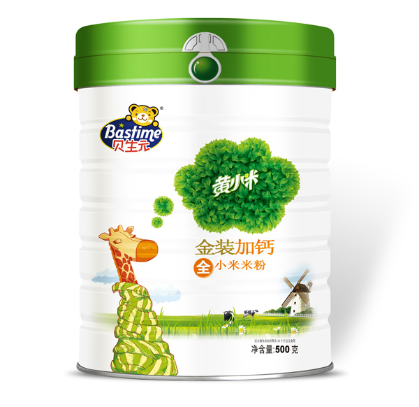 貝生元金裝加鈣黃小米米粉聽(tīng)裝