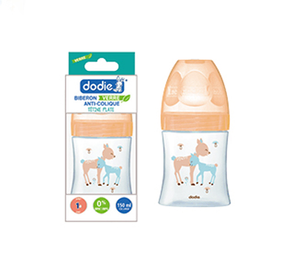 Dodie自然質(zhì)感寬口徑玻璃奶瓶150ml