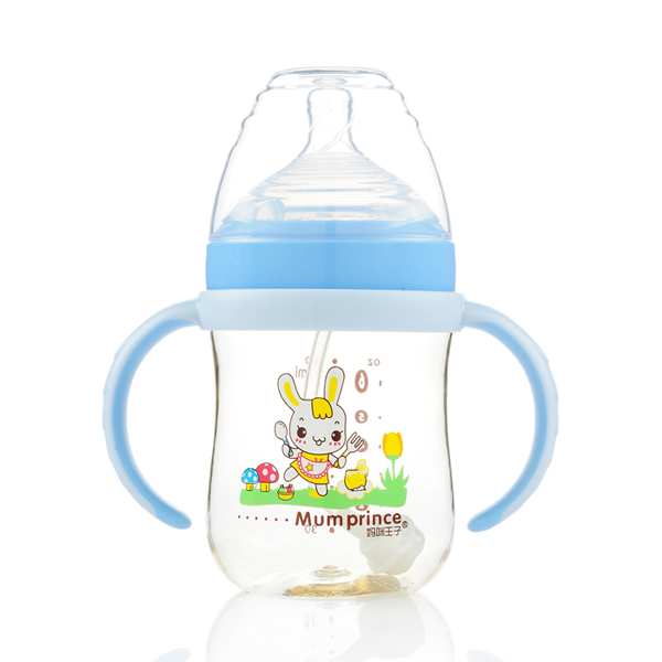 媽咪王子中口徑PPSU自動吸180ml奶瓶 藍色