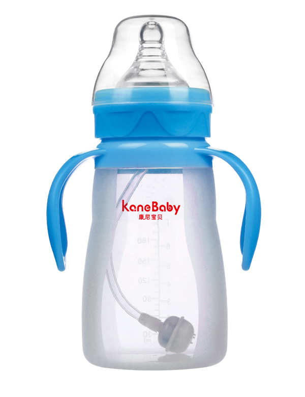 康尼寶貝硅膠奶瓶 藍色
