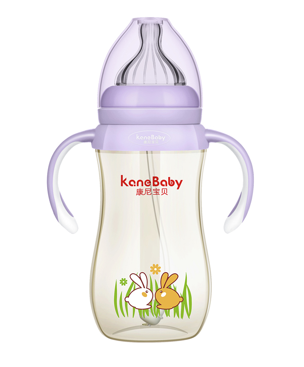 康尼寶貝PPSU奶瓶 兩只兔子 紫色