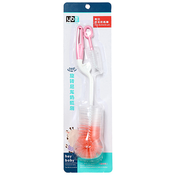 有貝旋轉(zhuǎn)海綿奶瓶刷 紅色