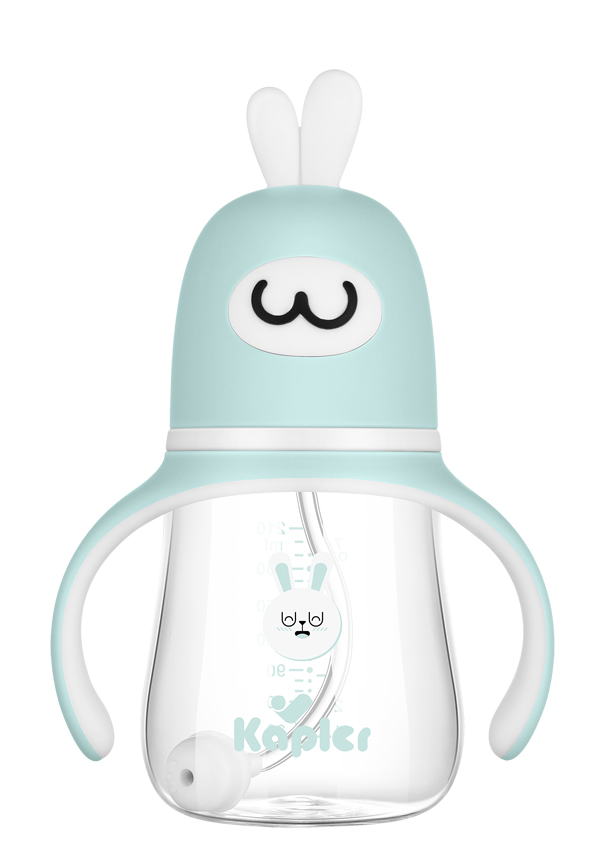 康喂兒趣萌兔玻璃 寬口奶瓶210ML 藍(lán)色