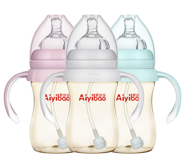 愛(ài)益寶寬口弧形有柄自動(dòng)PPSU奶瓶240ml