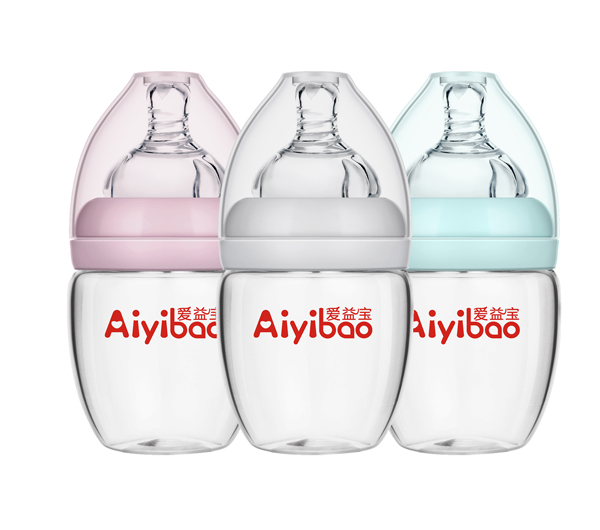 愛(ài)益寶120ml寬口徑蛋圓形晶鉆玻璃奶瓶