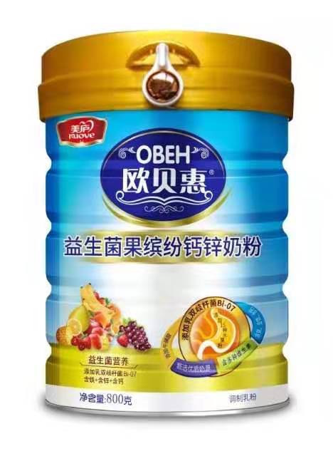 歐貝惠益生菌果繽紛鈣鋅奶粉