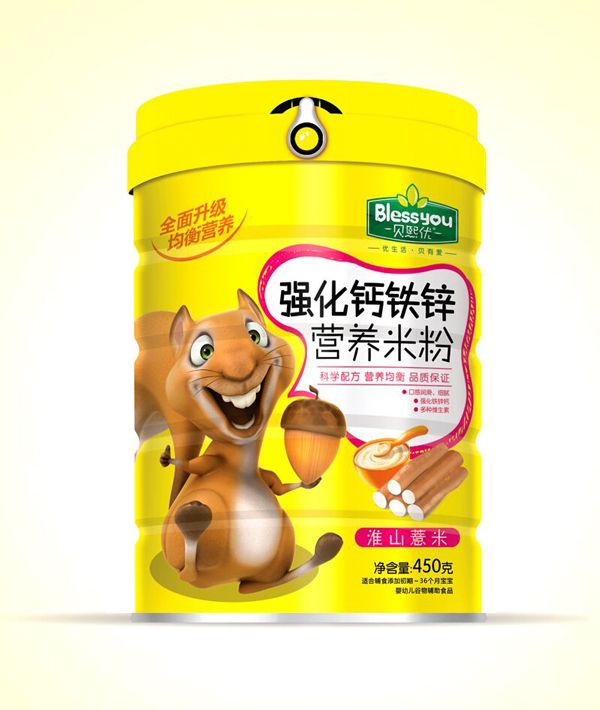 貝熙優(yōu)強(qiáng)化鐵鋅鈣營(yíng)養(yǎng)米粉 450克(淮山薏米)