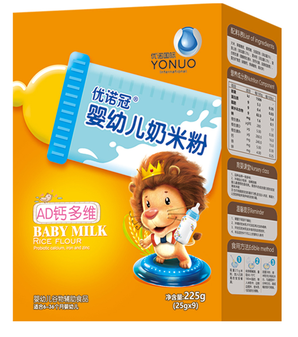 優(yōu)諾冠嬰幼兒奶米粉 AD鈣多維 盒裝