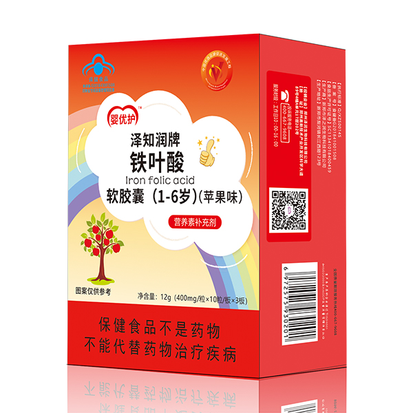 嬰優(yōu)護澤知潤牌鐵葉酸軟膠囊(1-6歲)