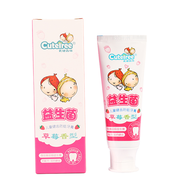 天使森林益生菌兒童健齒防蛀牙膏 草莓香型實(shí)物1