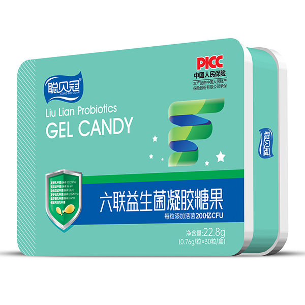 聰貝冠六聯(lián)益生菌凝膠糖果鐵盒