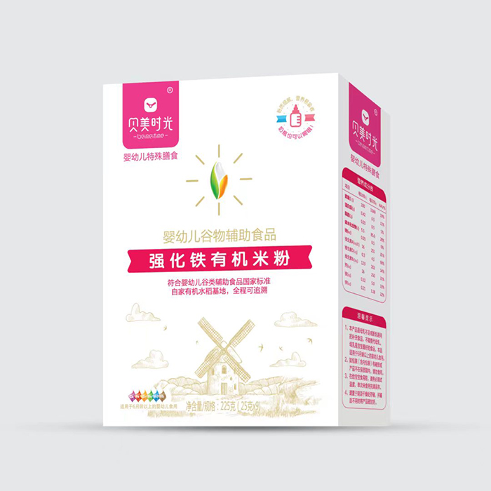 貝美時光強化鐵有機米粉盒裝