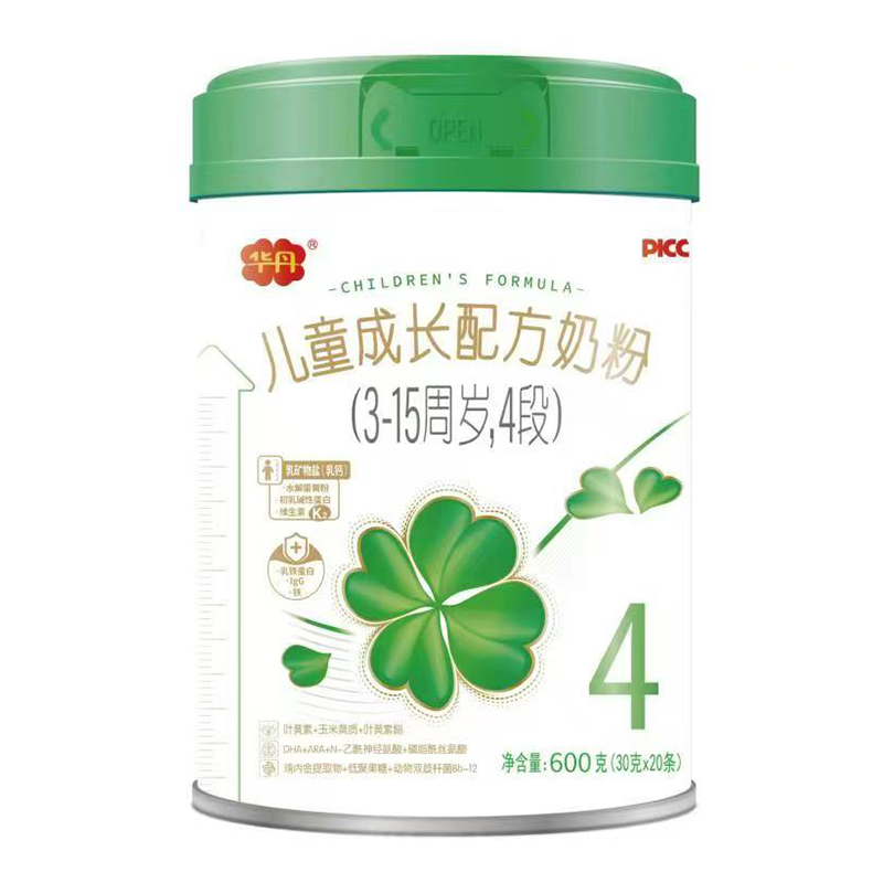 華丹兒童成長(zhǎng)配方奶粉4段600克獨(dú)立袋裝