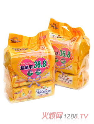 花節(jié)嬰兒柔濕巾3連包90抽