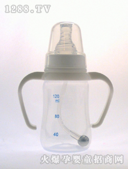 實(shí)感帶柄自動PP奶瓶120mL藍(lán)刻度