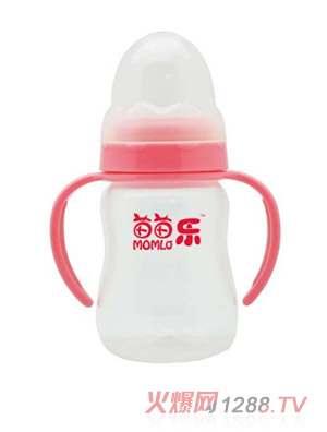 苗苗樂標(biāo)準(zhǔn)口徑雙柄自動吸PP葫蘆奶瓶140ML