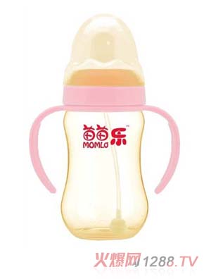 苗苗樂標(biāo)準(zhǔn)口徑雙柄自動(dòng)吸弧形PPSU奶瓶150ml