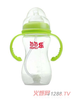 苗苗樂寬口徑雙柄自動(dòng)吸PP奶瓶270ML