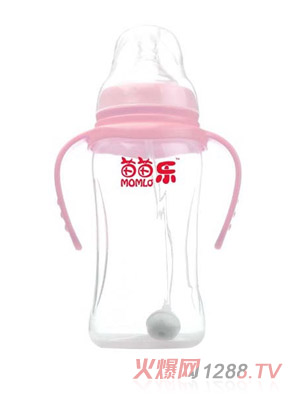 苗苗樂寬口徑雙柄自動(dòng)吸PP奶瓶280ML