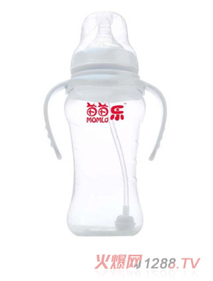 苗苗樂寬口徑雙柄自動(dòng)吸PP奶瓶330ML