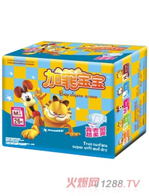 加菲寶寶超炫吸絲薄嬰兒紙尿褲M碼26片