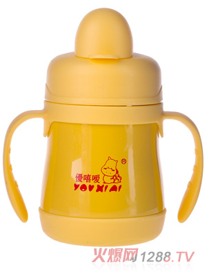 優(yōu)嘻噯幼兒保溫學飲杯黃色