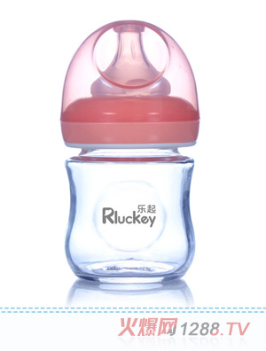 樂起玻璃奶瓶粉色