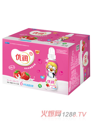優(yōu)潤(rùn)乳酸菌飲品  200m,l軟奶嘴外箱（草莓味）