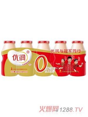 優(yōu)潤(rùn)乳酸菌飲品 100ml 優(yōu)潤(rùn)0脂肪 外彩膜紅色