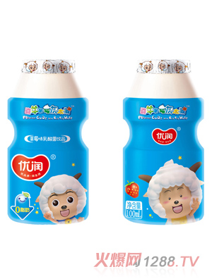 優(yōu)潤(rùn)草莓味乳酸菌飲品 瓶裝