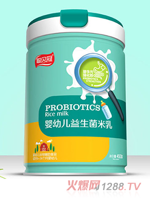 聰貝冠嬰幼兒益生菌米乳罐裝-益生元強化鐵