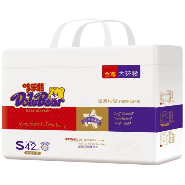 哆樂(lè)熊金尊大環(huán)腰紙尿褲S碼42片