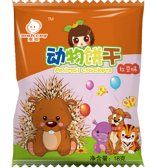 麥聰動(dòng)物餅干紅豆味